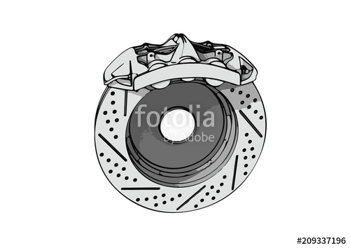 500x354 Sketch Of Brake Caliper Vector Stock Image And Royalty Free