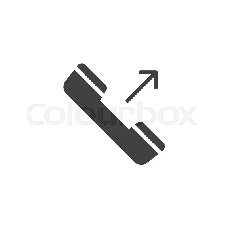 800x800 Outgoing Phone Call Icon Vector, Filled Flat Sign, Solid Pictogram