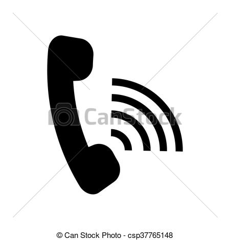450x470 Phone Call Icon , Vector. Isolated Phone Call With Sound Waves