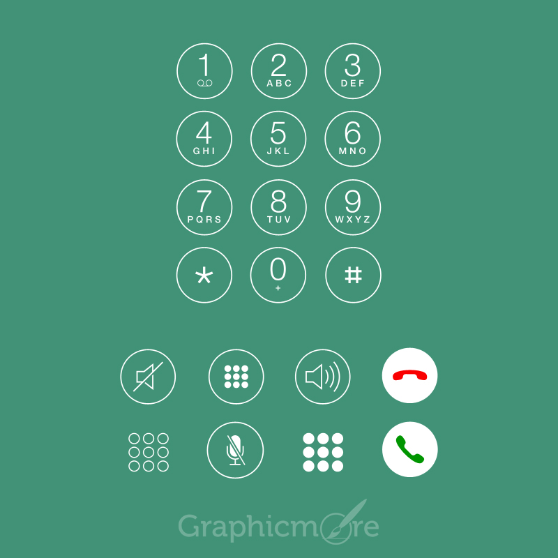 800x800 Ios7 Phone Or Call Dialer Mockup Design Free Vector File