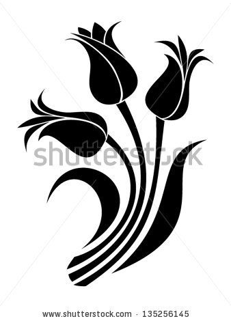 338x470 Black Silhouettes Of Calla Lilies. Vector Illustration