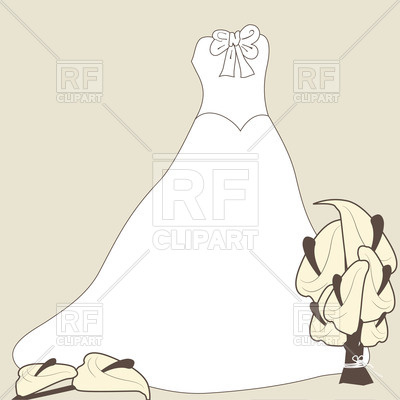 400x400 Wedding Dress And Calla Lily Vector Image Vector Artwork Of