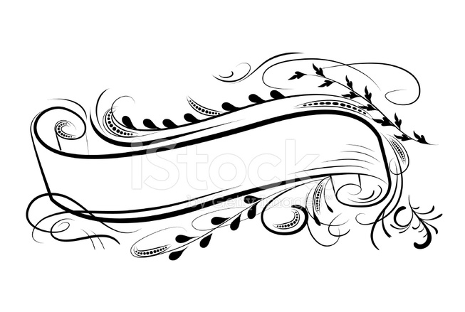 653x439 Calligraphic Flourishes Banner Vector Illustration Stock Vector