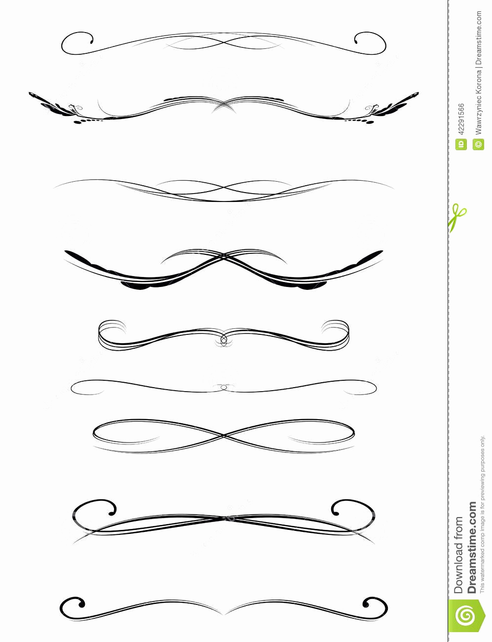 997x1300 Calligraphy Lines Vector Lovely Set Calligraphic Lines Dividers