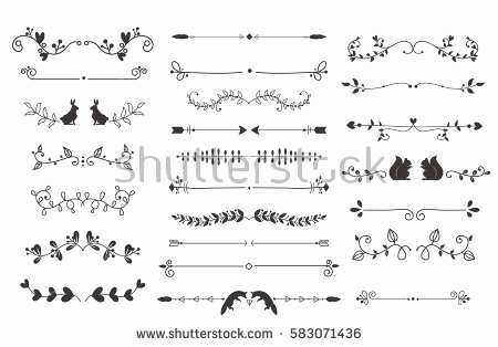 450x314 Calligraphy Lines Vector Unique Divider Set Vector Download Free