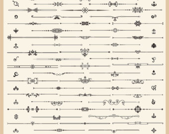 340x270 40 Vector Clipart Ornaments Scrolls Panels Calligraphy Etsy