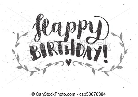 450x317 Happy Birthday Hand Drawn Calligraphy Pen Brush Vector.