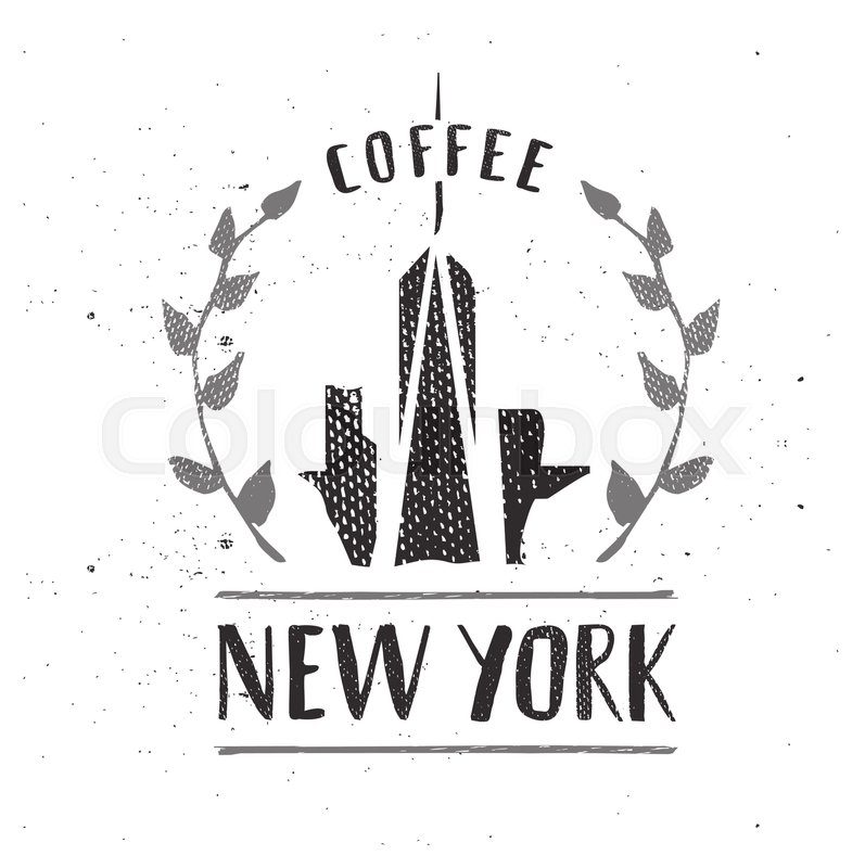 797x800 New York City Template Hand Drawn Calligraphy Pen Brush Vector