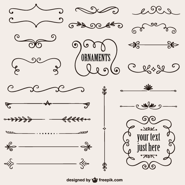 600x600 Vintage Calligraphy Borders Vector Graphics Candampbar