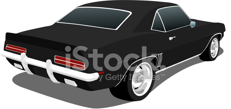 800x378 Vector Black 1969 Chevy Camaro Stock Vector
