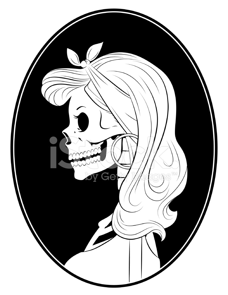 791x1024 Collection Of Skull Cameo Drawing High Quality, Free