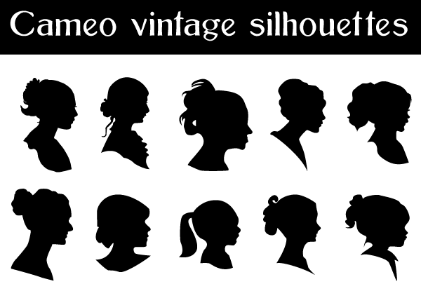 600x415 Free Vector Cameo Silhouettes Free Vectors