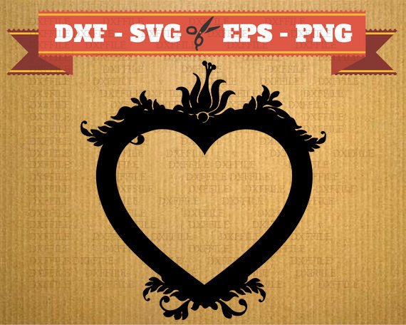 570x456 Heart Floral Frame Svg Files For Cricut Frame Dxf Etsy