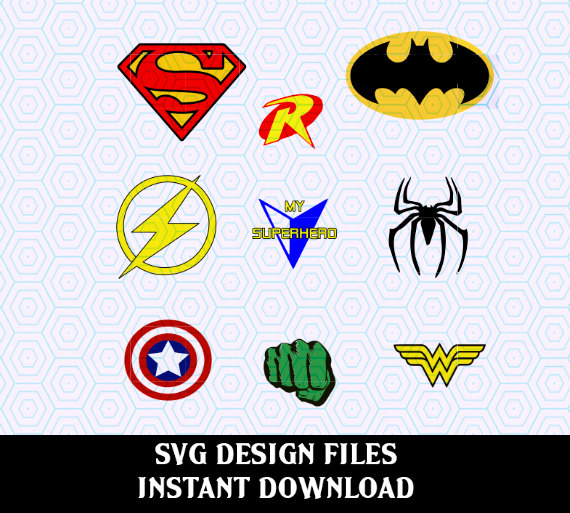 570x513 Super Hero Svg Print And Cut, Vector Svg Files, T Shirt Design For