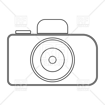 400x400 Camera Outline On White Background Vector Image Vector Artwork