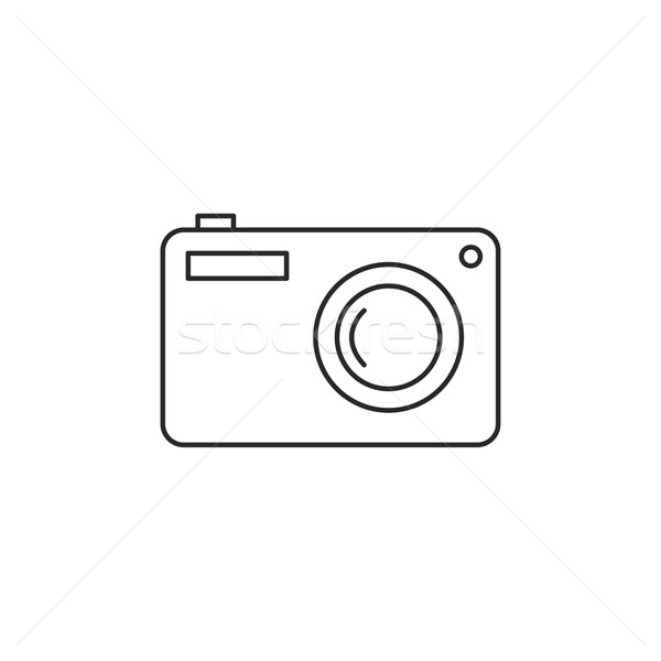 600x600 Outline Camera Icon Isolated On White Background Vector