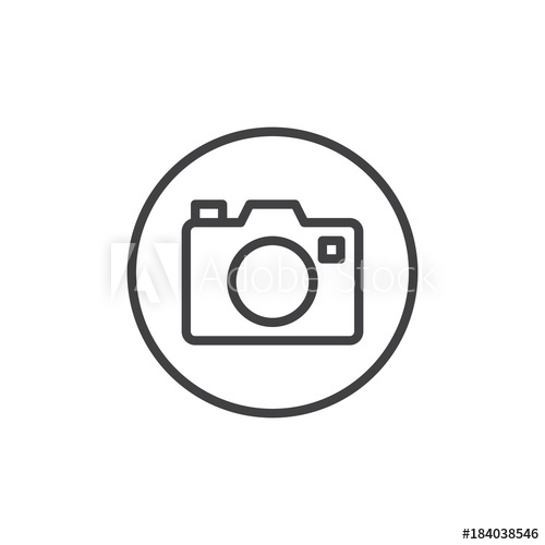 500x500 Photo Camera Line Icon, Outline Vector Sign, Linear Style