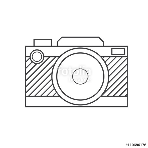 500x500 Retro Camera Vector Outline Icon Stock Image And Royalty Free