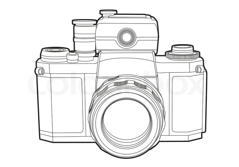 800x560 Vector Outline Camera On White Background Stock Vector Colourbox