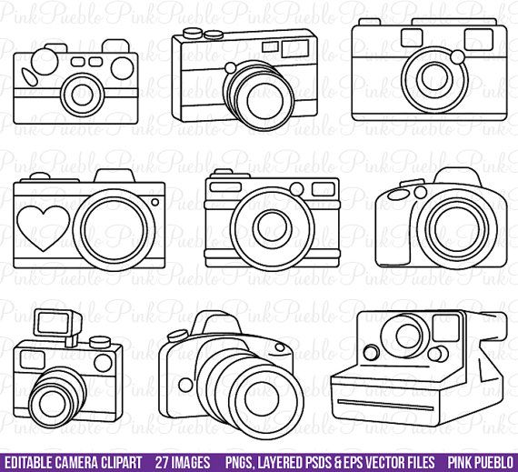570x519 Camera Clipart Clip Art, Photography Logo Elements, Layered