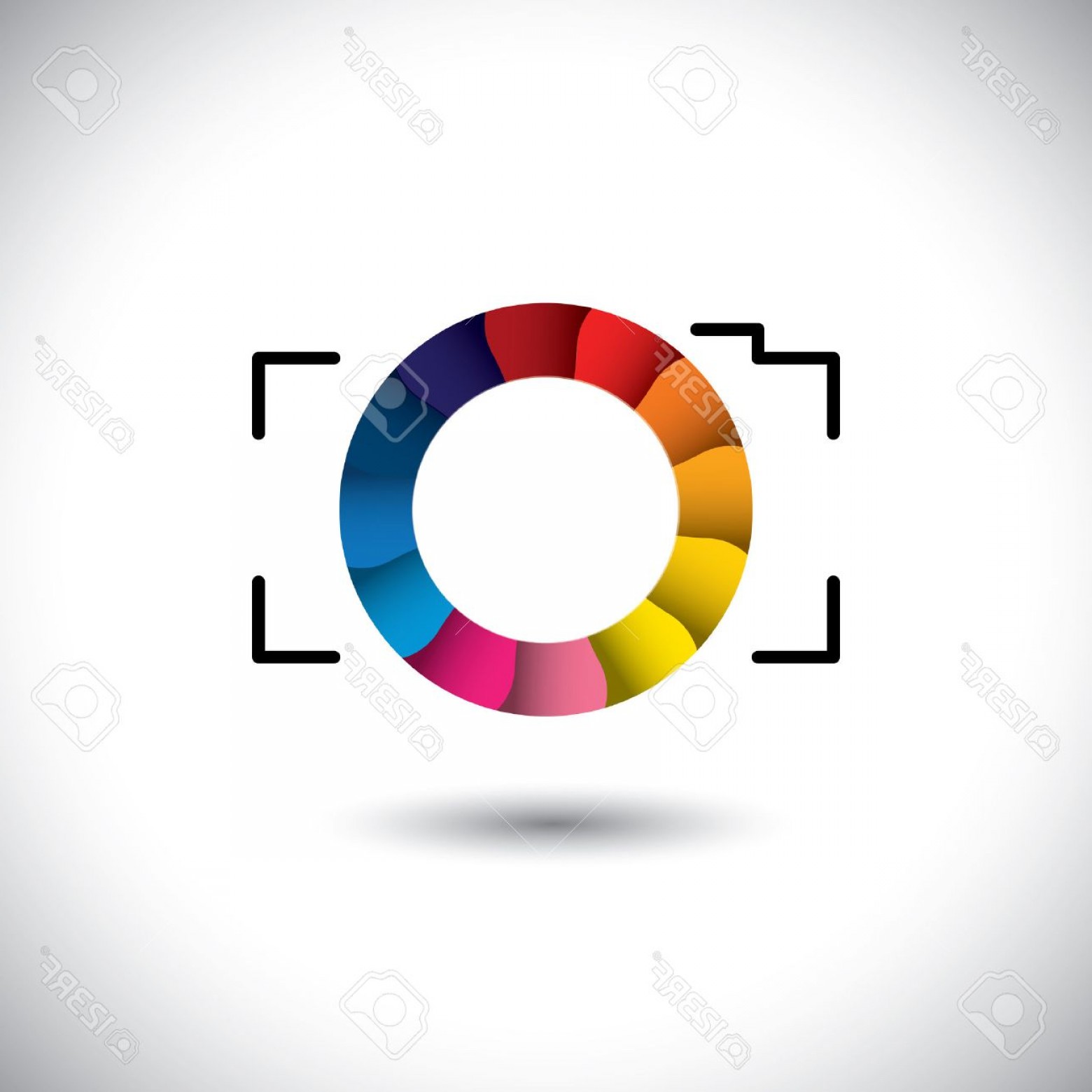 1560x1560 Photoabstract Digital Camera With Colorful Shutter Vector Icon
