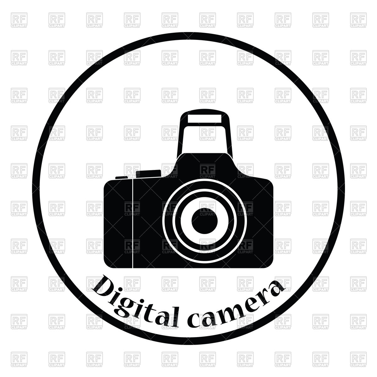 1200x1200 Thin Circle Design Icon Of Photo Camera Vector Image Vector