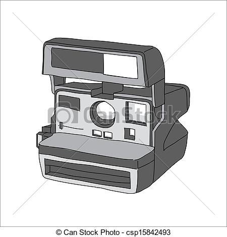 450x470 Hand Drawn Of Vector Camera, Polaroid.
