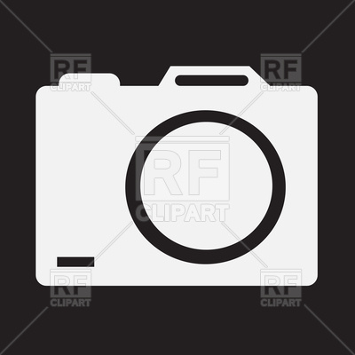 400x400 Photo Camera On Black Background Vector Image Vector Artwork Of