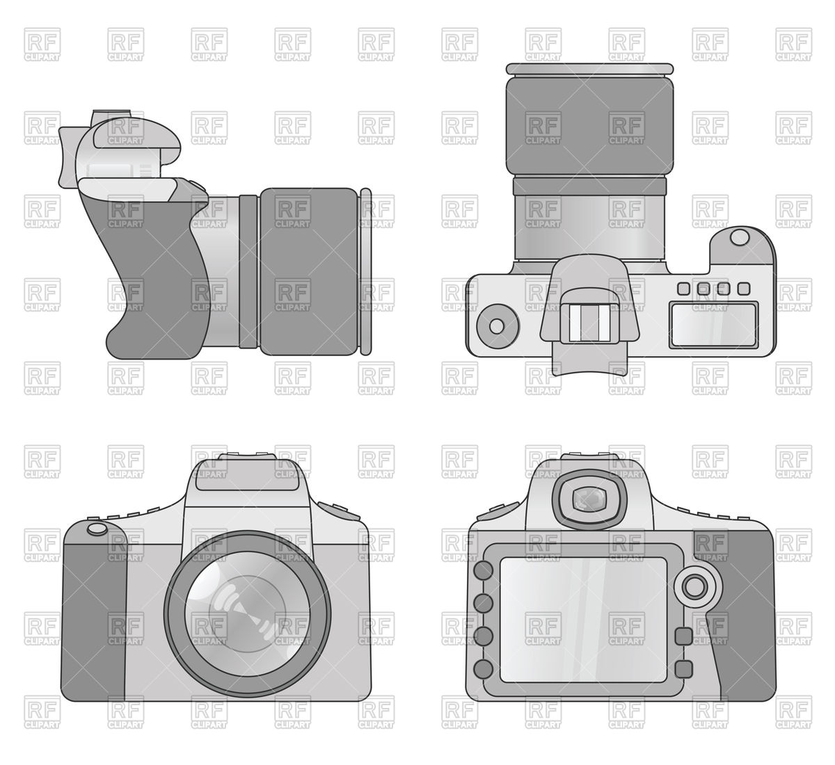1200x1100 Different Views Of Digital Camera Vector Image Vector Artwork Of