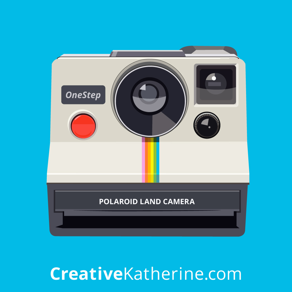 1024x1024 Polaroid Sx 70 Onestep Camera Vector Illustration