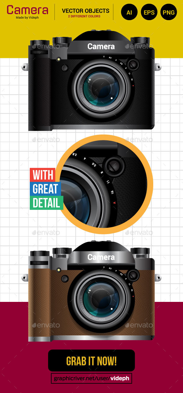 590x1268 Camera Vector 2 Colors By Videph Graphicriver