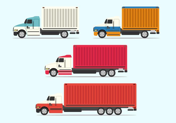 700x490 Flat Camion Vector Set