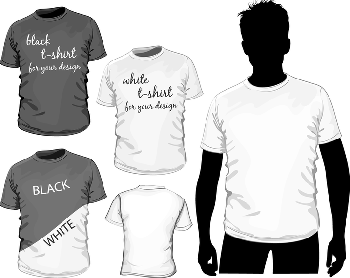 717x570 Fine Tshirt Template 01 Vector
