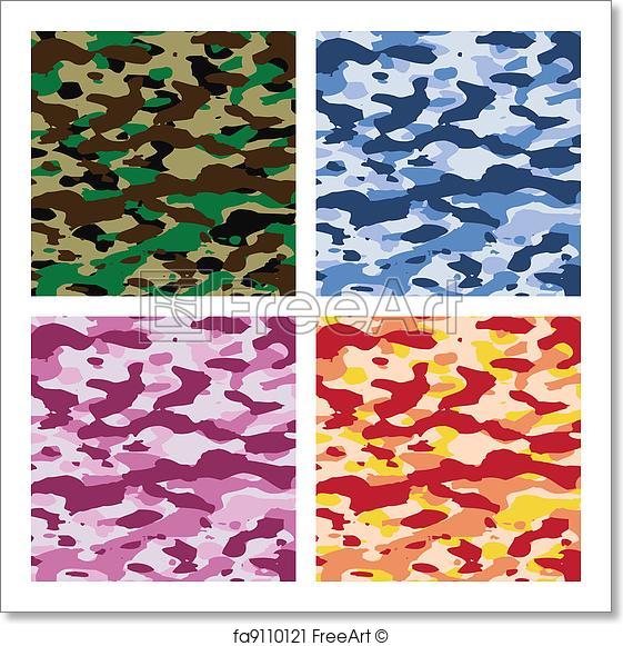 561x581 Free Art Print Of Vector Colorful Camouflage Patterns . Vector