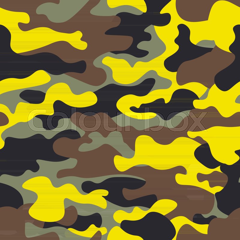 800x800 Seamless Fashion Wide Woodland And Yellow Camo Pattern Vector