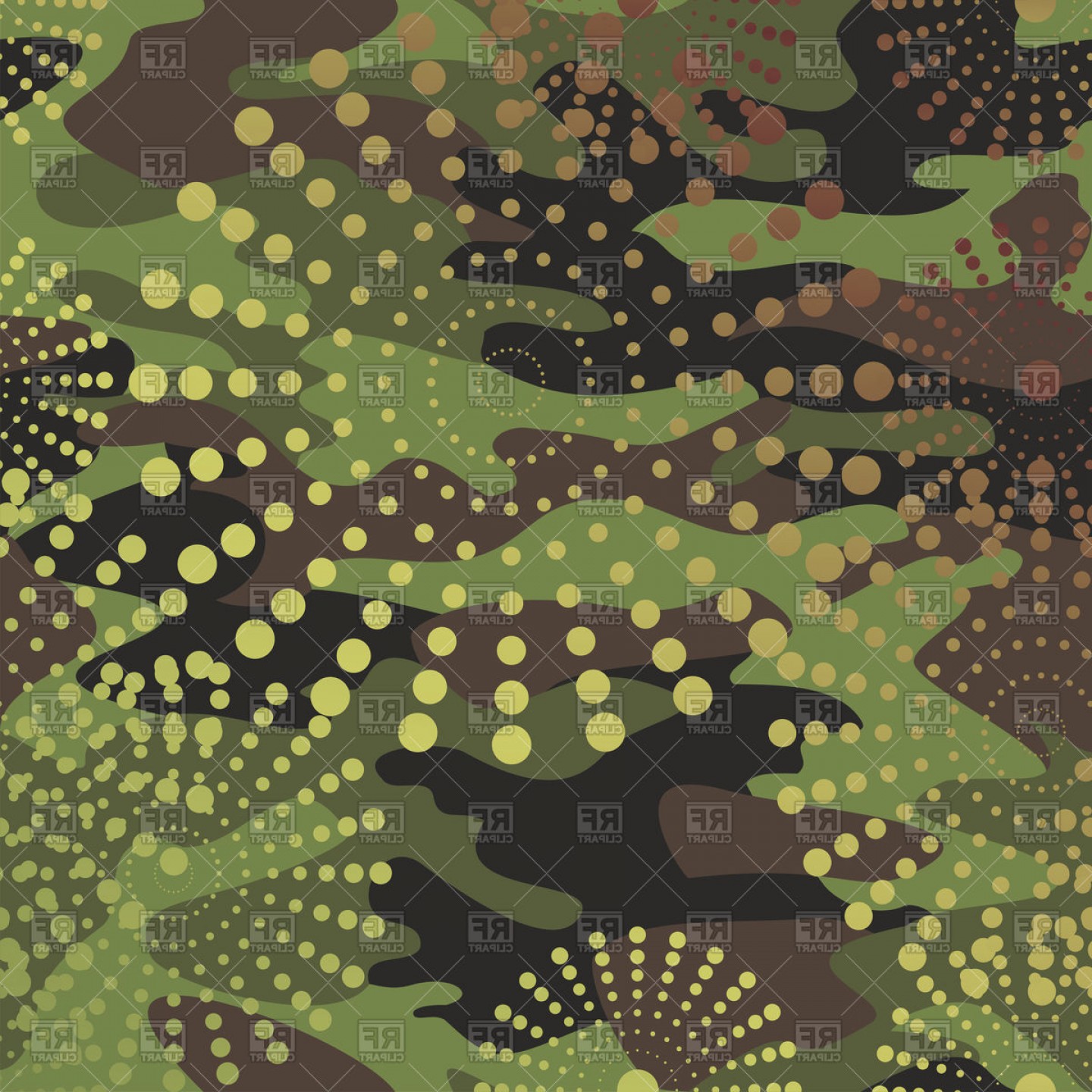 1440x1440 Camouflage Seamless Pattern Mask Clothing Print Vector Clipart