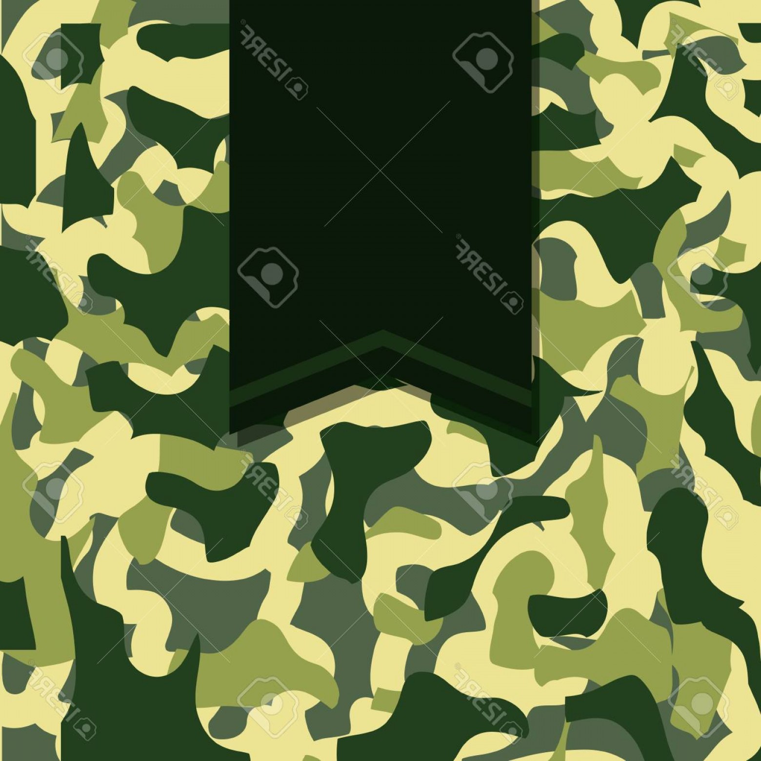 1560x1560 Photostock Vector Army Camouflage With Ribbon Banner Image Vector