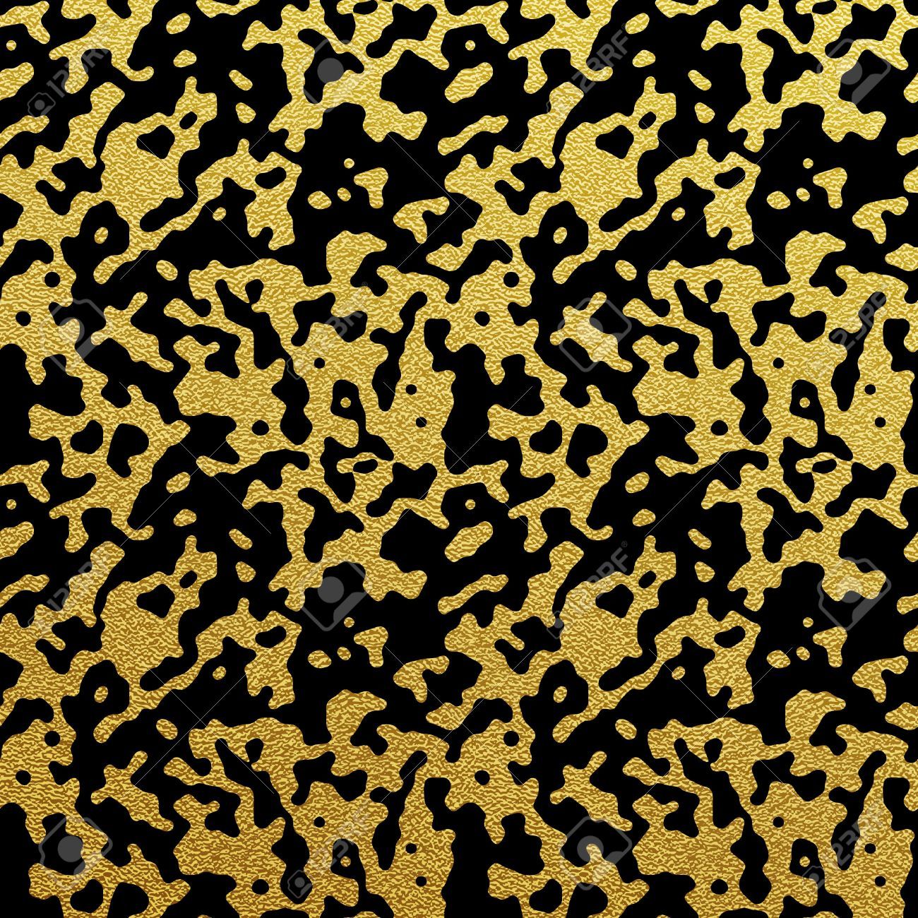 1300x1300 Camouflage Vector Seamless Golden Pattern. Abstract Gold Texture