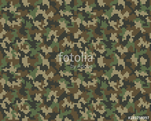 500x400 Seamless Pattern Of Digital Green Camouflage, Vector Stock Image
