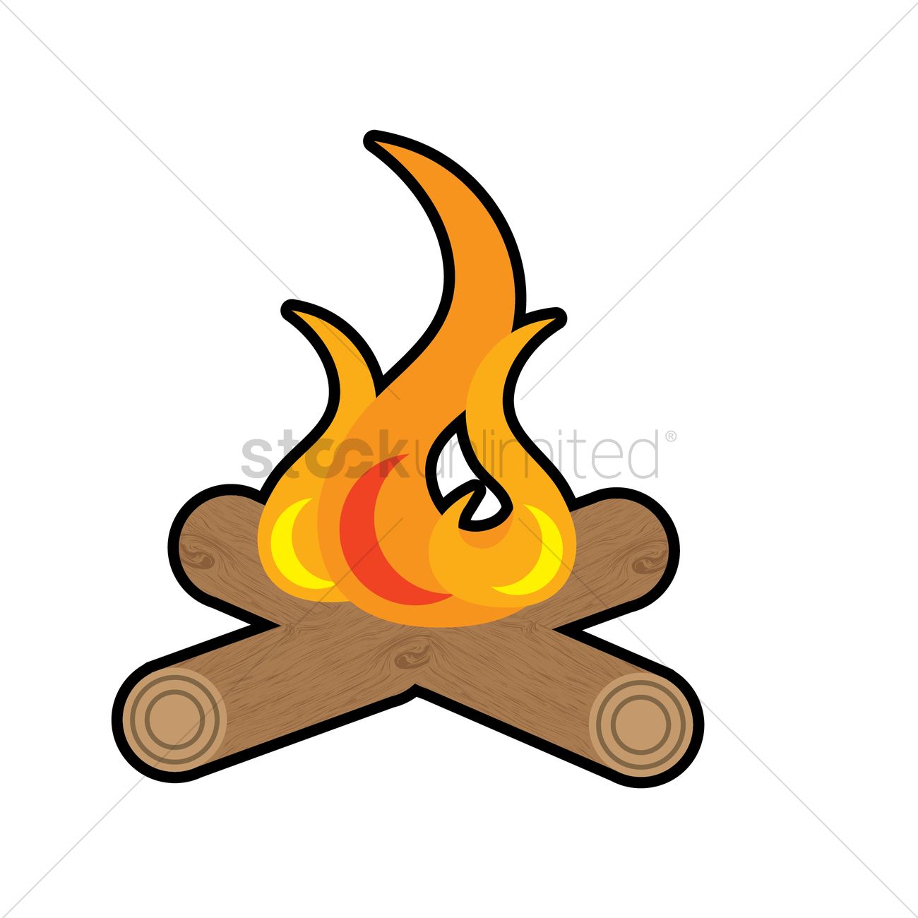 1300x1300 Campfire Vector Image