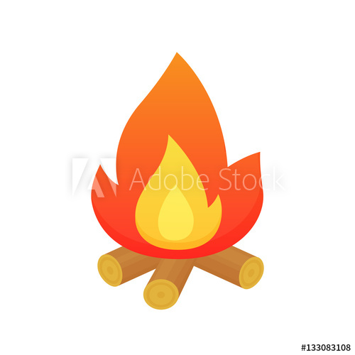 500x500 Campfire Vector Isolated
