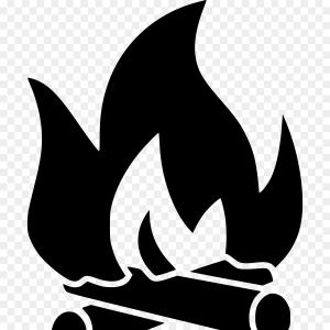 300x300 Camping Fire On Orange Background Campfire Vector Clipart Lazttweet