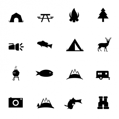 400x400 Camping Vector Icons