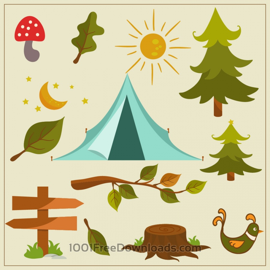 900x900 Free Vectors Nature Camping Vector Elements Flowers