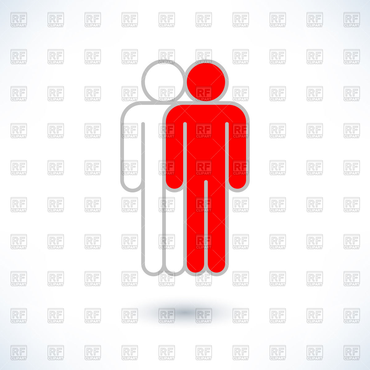 1200x1200 Pictogram Of Two Men In Colours Of Canada Flag Vector Image