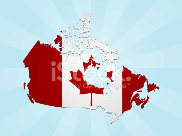 587x440 Canada Flag Map Stock Vector