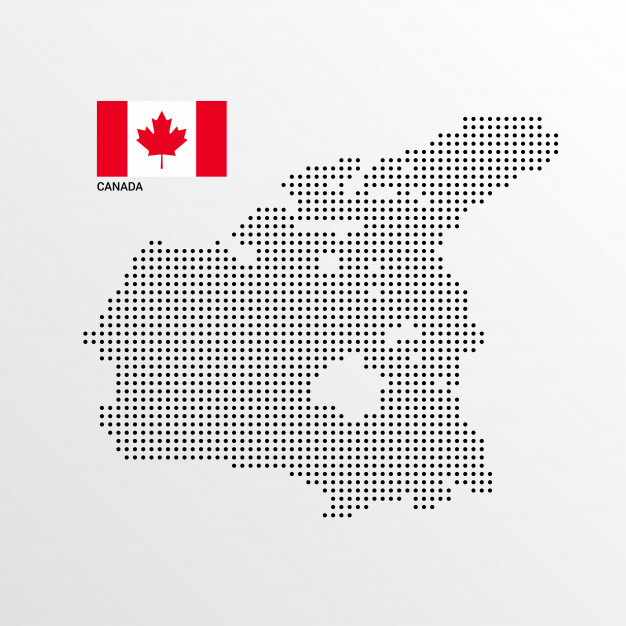 626x626 Canada Map Design With Flag And Light Background Vector Vector