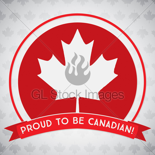 500x500 Circle Canada Day Maple Leaf Card In Vector Format. Gl Stock Images