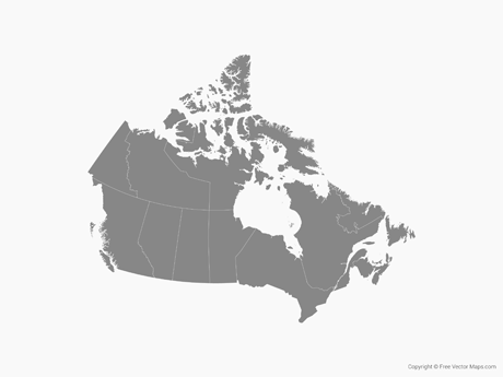 460x345 Vector Map Of Canada With Provinces