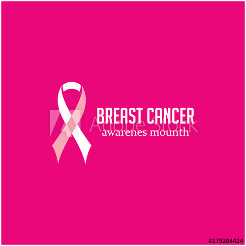 500x500 Breast Cancer Logo Vector Template Design